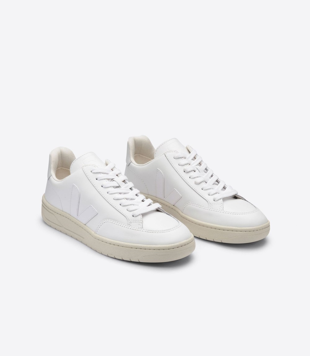 Veja Sneakers Mens - V-12 Leather - White - 3457OYCHS